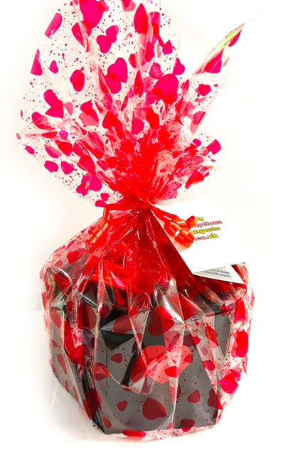 Valentine Selection Box, Always delivered with cellophane wrapping